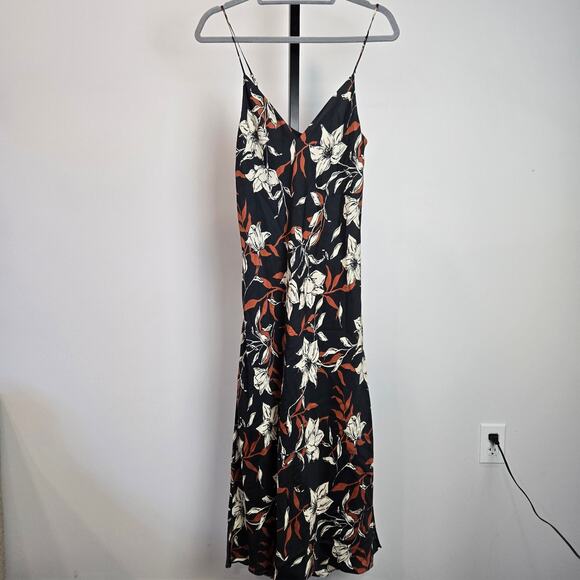 Rag and Bone Mallory Floral Silk Midi Dress Twill Slip Tank Indie Small - Picture 2 of 9